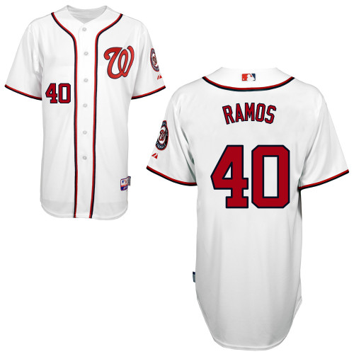 Wilson Ramos #40 Youth Baseball Jersey-Washington Nationals Authentic Home White Cool Base MLB Jersey